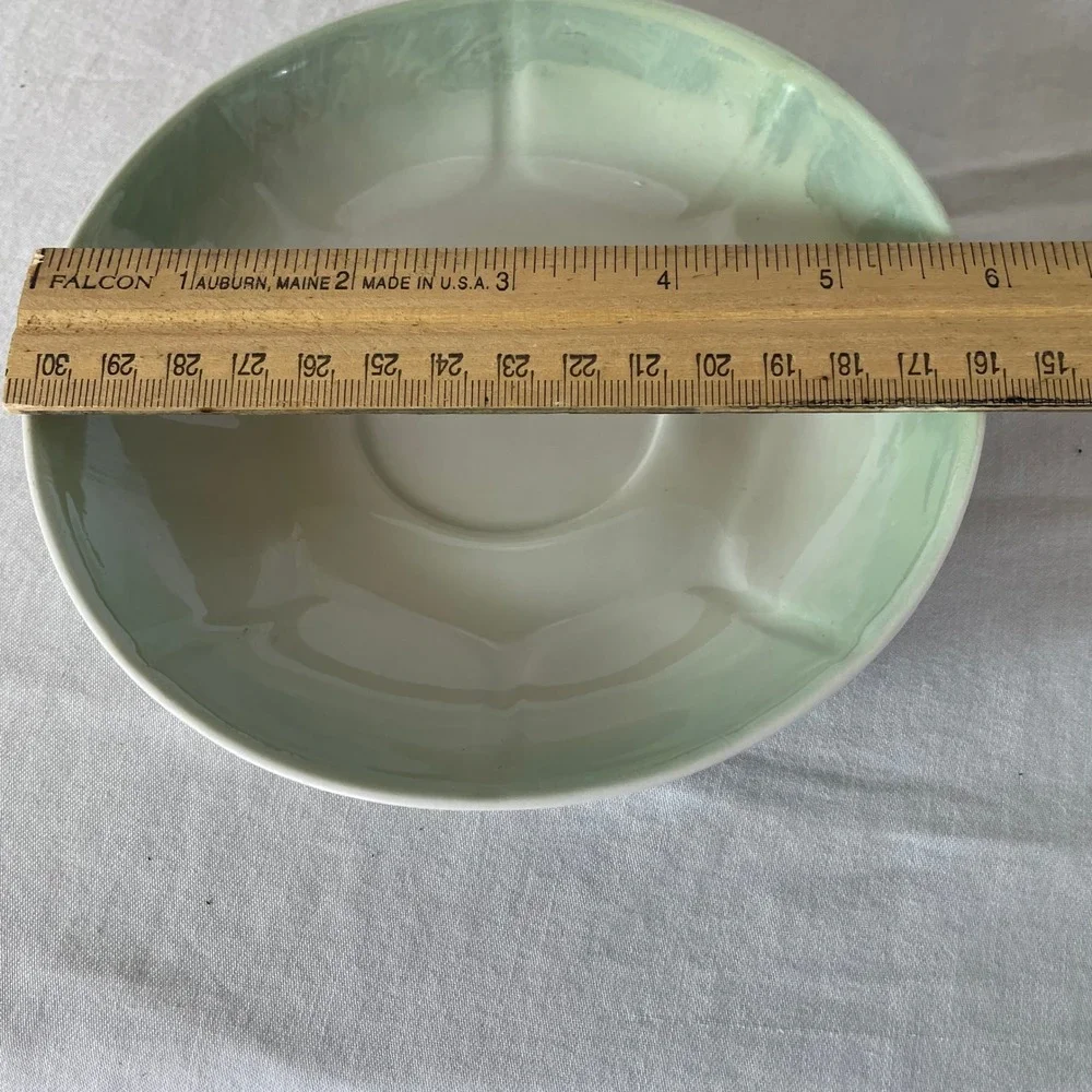 Vintage Zeh Scherzer‎ Bavaria Germany Saucers Set of 5 Light Green Trim